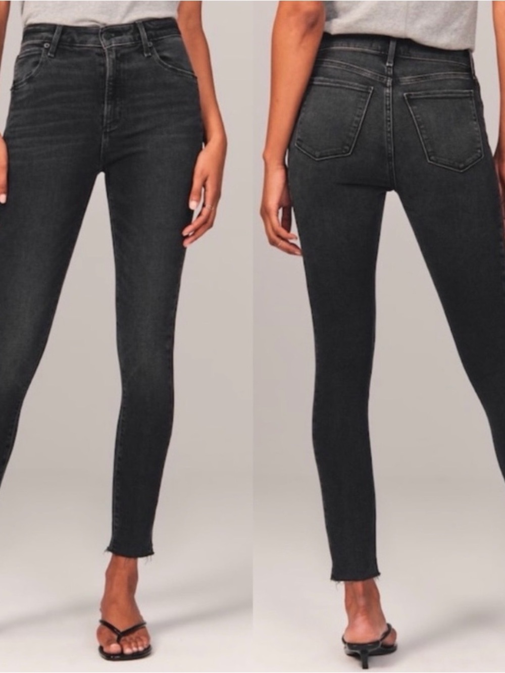 Abercrombie & Fitch Simone high rise ankle raw hem Jean 28 6 short